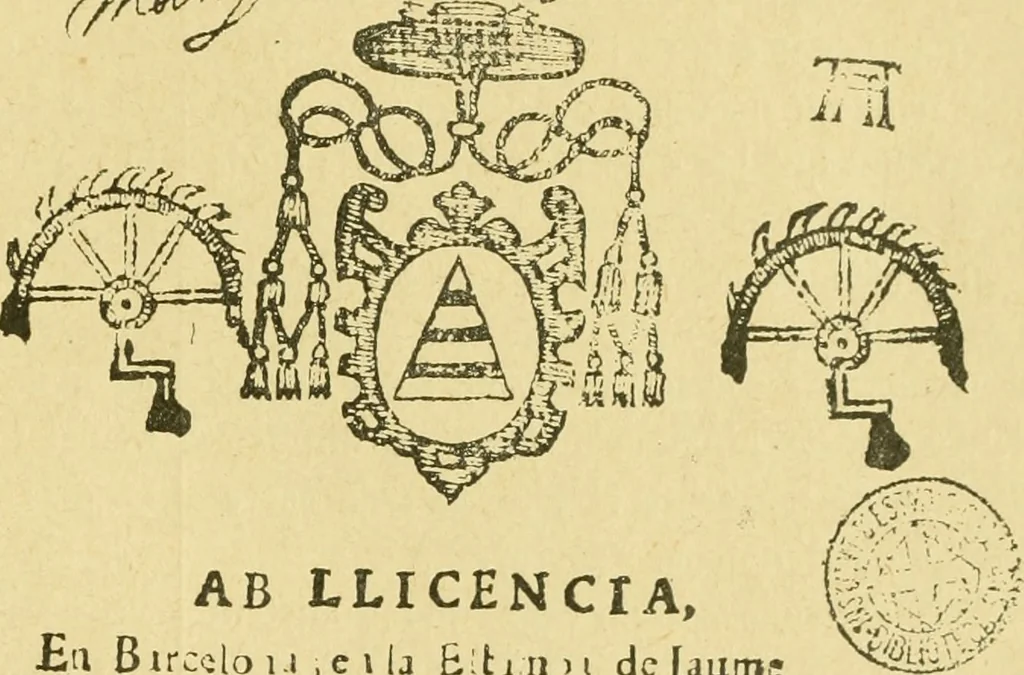 An illustration from Bibliografía de la lengua valenciana : o sea catálogo razonado por orden alfabético de autores de los libros, folletos, obras dramáticas, periódicos, coloquios, coplas, chistes, discursos, romances, alocuciones, cantares, gozes, etc., que escritos en lengua valenciana y bilingüe, han visto la luz pública desde el establecimiento de la imprenta en España hasta nuestros días, 1915, leaf 543