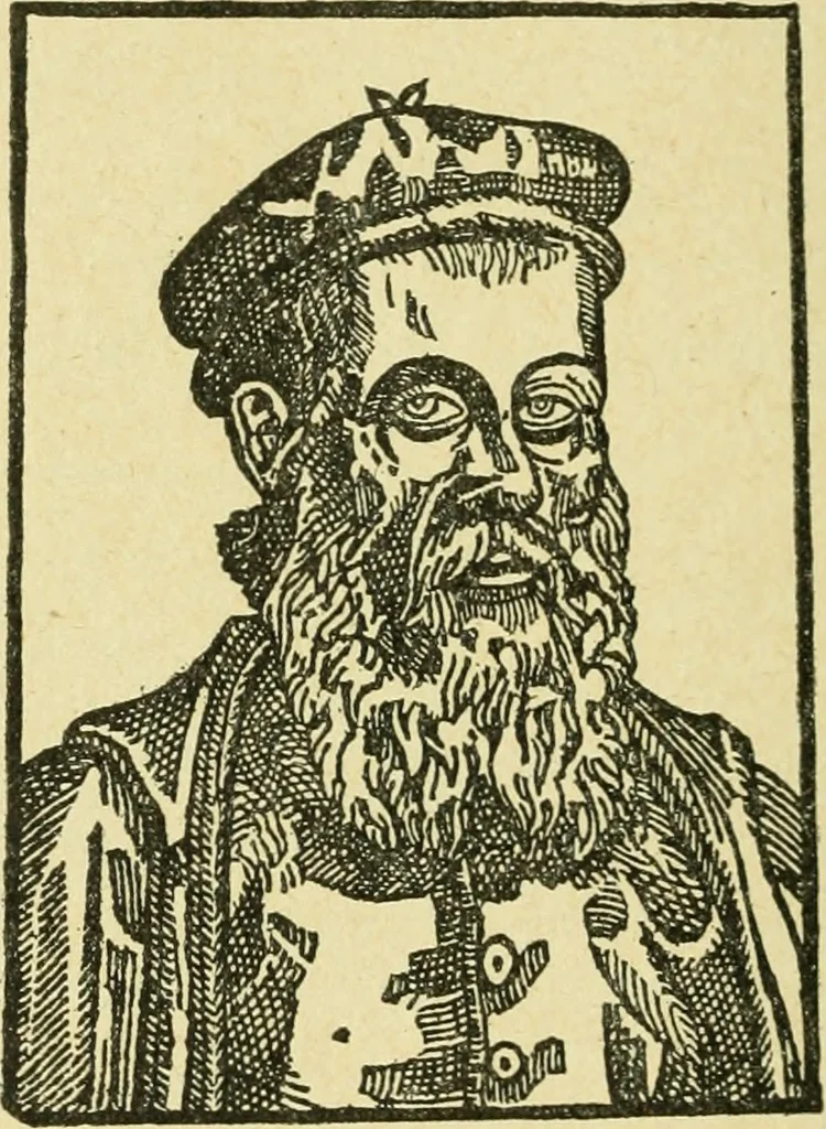 An illustration from Bibliografía de la lengua valenciana : o sea catálogo razonado por orden alfabético de autores de los libros, folletos, obras dramáticas, periódicos, coloquios, coplas, chistes, discursos, romances, alocuciones, cantares, gozes, etc., que escritos en lengua valenciana y bilingüe, han visto la luz pública desde el establecimiento de la imprenta en España hasta nuestros días, 1915, leaf 582