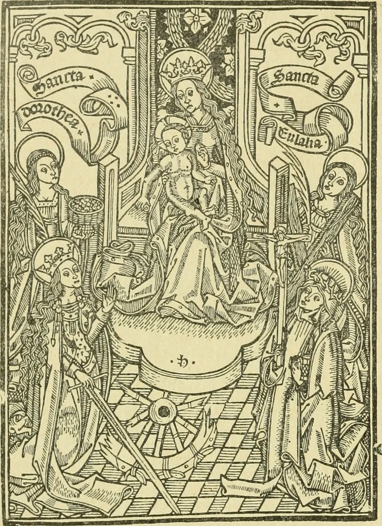 An illustration from Bibliografía de la lengua valenciana : o sea catálogo razonado por orden alfabético de autores de los libros, folletos, obras dramáticas, periódicos, coloquios, coplas, chistes, discursos, romances, alocuciones, cantares, gozes, etc., que escritos en lengua valenciana y bilingüe, han visto la luz pública desde el establecimiento de la imprenta en España hasta nuestros días, 1915, leaf 602