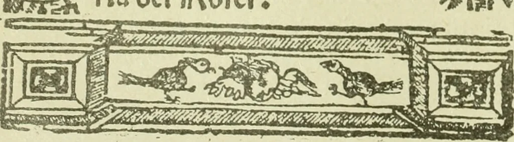 An illustration from Bibliografía de la lengua valenciana : o sea catálogo razonado por orden alfabético de autores de los libros, folletos, obras dramáticas, periódicos, coloquios, coplas, chistes, discursos, romances, alocuciones, cantares, gozes, etc., que escritos en lengua valenciana y bilingüe, han visto la luz pública desde el establecimiento de la imprenta en España hasta nuestros días, 1915, leaf 70