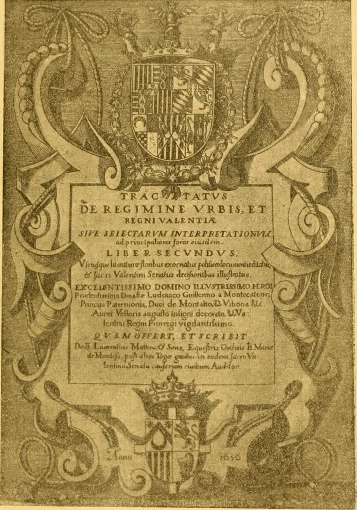 An illustration from Bibliografía de la lengua valenciana : o sea catálogo razonado por orden alfabético de autores de los libros, folletos, obras dramáticas, periódicos, coloquios, coplas, chistes, discursos, romances, alocuciones, cantares, gozes, etc., que escritos en lengua valenciana y bilingüe, han visto la luz pública desde el establecimiento de la imprenta en España hasta nuestros días, 1915, leaf 102