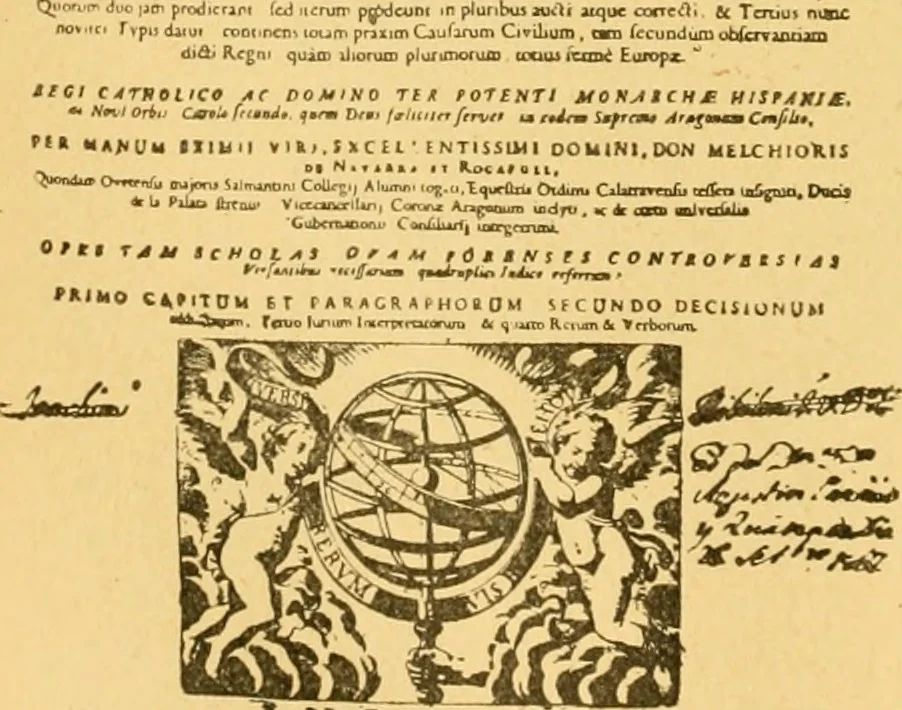 An illustration from Bibliografía de la lengua valenciana : o sea catálogo razonado por orden alfabético de autores de los libros, folletos, obras dramáticas, periódicos, coloquios, coplas, chistes, discursos, romances, alocuciones, cantares, gozes, etc., que escritos en lengua valenciana y bilingüe, han visto la luz pública desde el establecimiento de la imprenta en España hasta nuestros días, 1915, leaf 103