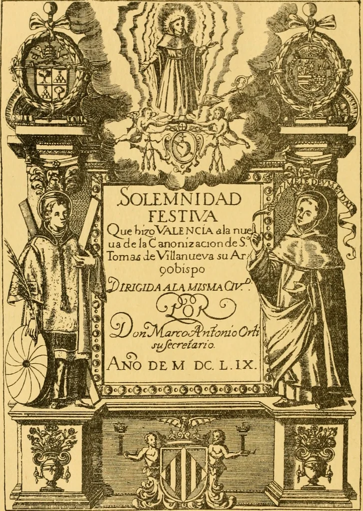 An illustration from Bibliografía de la lengua valenciana : o sea catálogo razonado por orden alfabético de autores de los libros, folletos, obras dramáticas, periódicos, coloquios, coplas, chistes, discursos, romances, alocuciones, cantares, gozes, etc., que escritos en lengua valenciana y bilingüe, han visto la luz pública desde el establecimiento de la imprenta en España hasta nuestros días, 1915, leaf 125