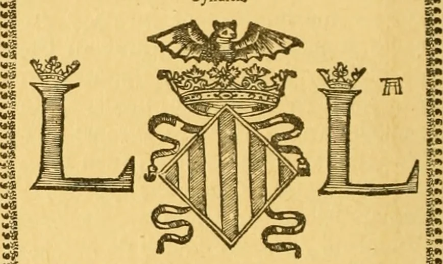 An illustration from Bibliografía de la lengua valenciana : o sea catálogo razonado por orden alfabético de autores de los libros, folletos, obras dramáticas, periódicos, coloquios, coplas, chistes, discursos, romances, alocuciones, cantares, gozes, etc., que escritos en lengua valenciana y bilingüe, han visto la luz pública desde el establecimiento de la imprenta en España hasta nuestros días, 1915, leaf 153