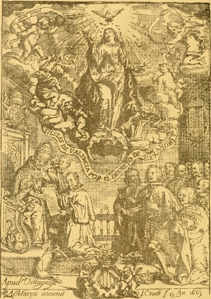 An illustration from Bibliografía de la lengua valenciana : o sea catálogo razonado por orden alfabético de autores de los libros, folletos, obras dramáticas, periódicos, coloquios, coplas, chistes, discursos, romances, alocuciones, cantares, gozes, etc., que escritos en lengua valenciana y bilingüe, han visto la luz pública desde el establecimiento de la imprenta en España hasta nuestros días, 1915, leaf 259