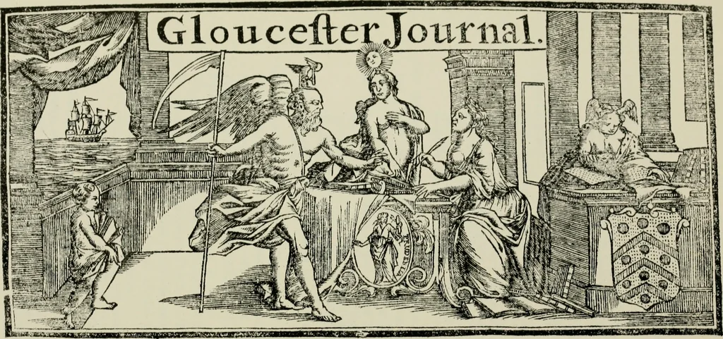 An illustration from The bibliographer's manual of Gloucestershire literature ; being a classified catalogue of books, pamphlets, broadsides, and other printed matter relating to the county of Gloucester or to the city of Bristol, with descriptive and explanatory notes, 1895, leaf 347