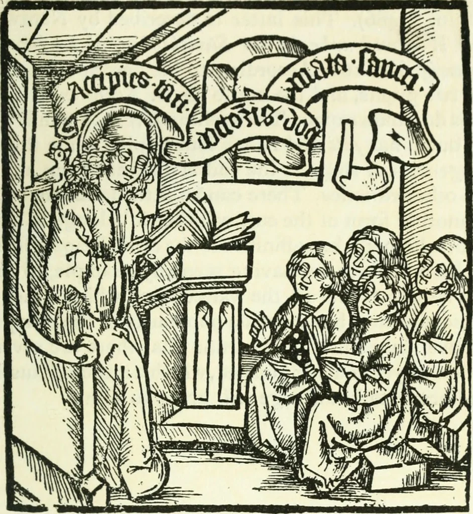 An illustration from Bibliographical essays, 1905, leaf 64