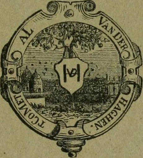 An illustration from Bibliographie gantoise. Recherches sur la vie et les travaux des imprimeurs de Gand (1483-1850), 1858, leaf 10