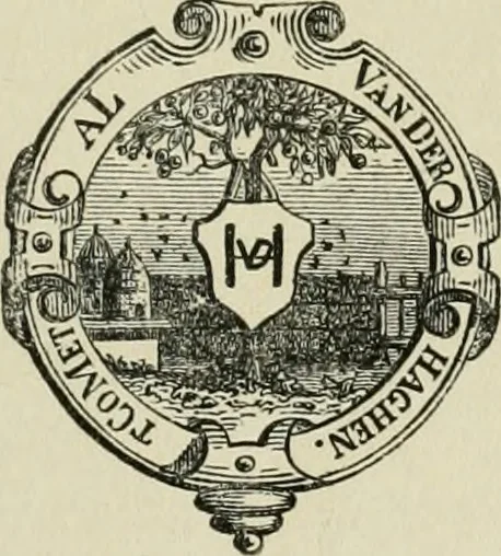 An illustration from Bibliographie gantoise. Recherches sur la vie et les travaux des imprimeurs de Gand (1483-1850), 1858, leaf 14