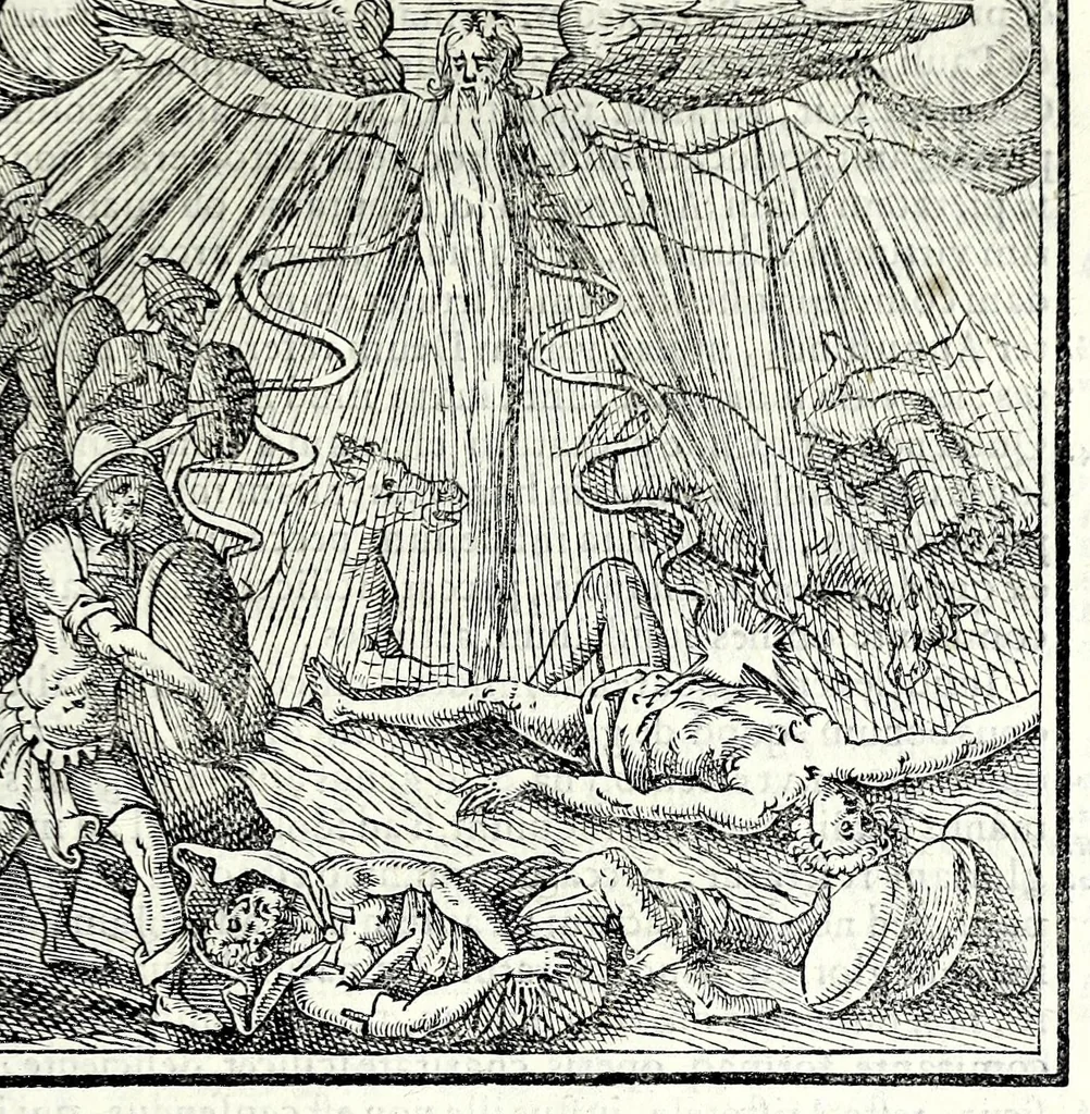 An illustration from Bibliotheca apostolica Vaticana, a Sixto V. Pont. Max. in splendidiorem commodioremq. locvm translata : et a fratre Angelo Roccha a Camerino ... commentario variarvm artivm, ac scientiarum materijs curiosis, ac difficillimis, scituq. dignis refertissimo, illustrata, 1591, leaf 341