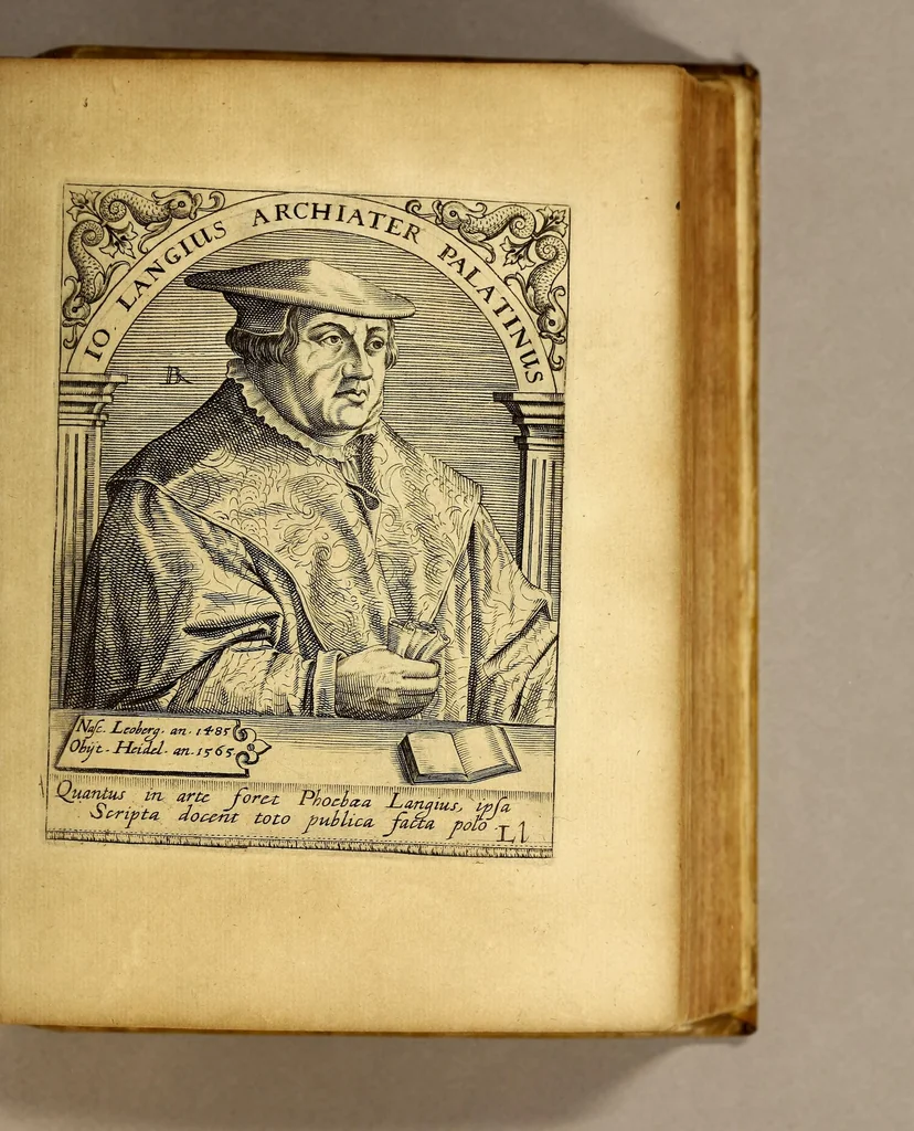 An illustration from Bibliotheca, chalcographica illustrium virtute atque eruditione in tota Europa, clarissimorum virorum theologorum, jurisconsultorum, medicorum, historicorum, geographorum, politicorum, philosophorum, poetarum, musicorum, aliorumque., 1650, leaf 277