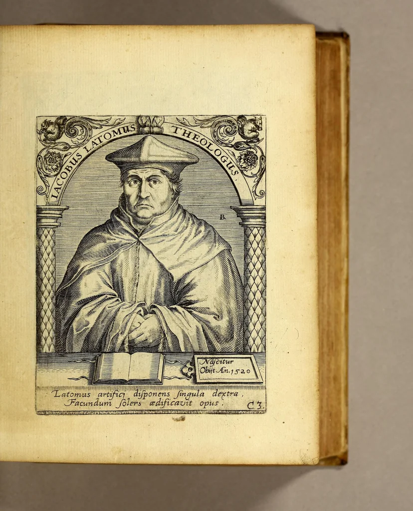 An illustration from Bibliotheca, chalcographica illustrium virtute atque eruditione in tota Europa, clarissimorum virorum theologorum, jurisconsultorum, medicorum, historicorum, geographorum, politicorum, philosophorum, poetarum, musicorum, aliorumque., 1650, leaf 33