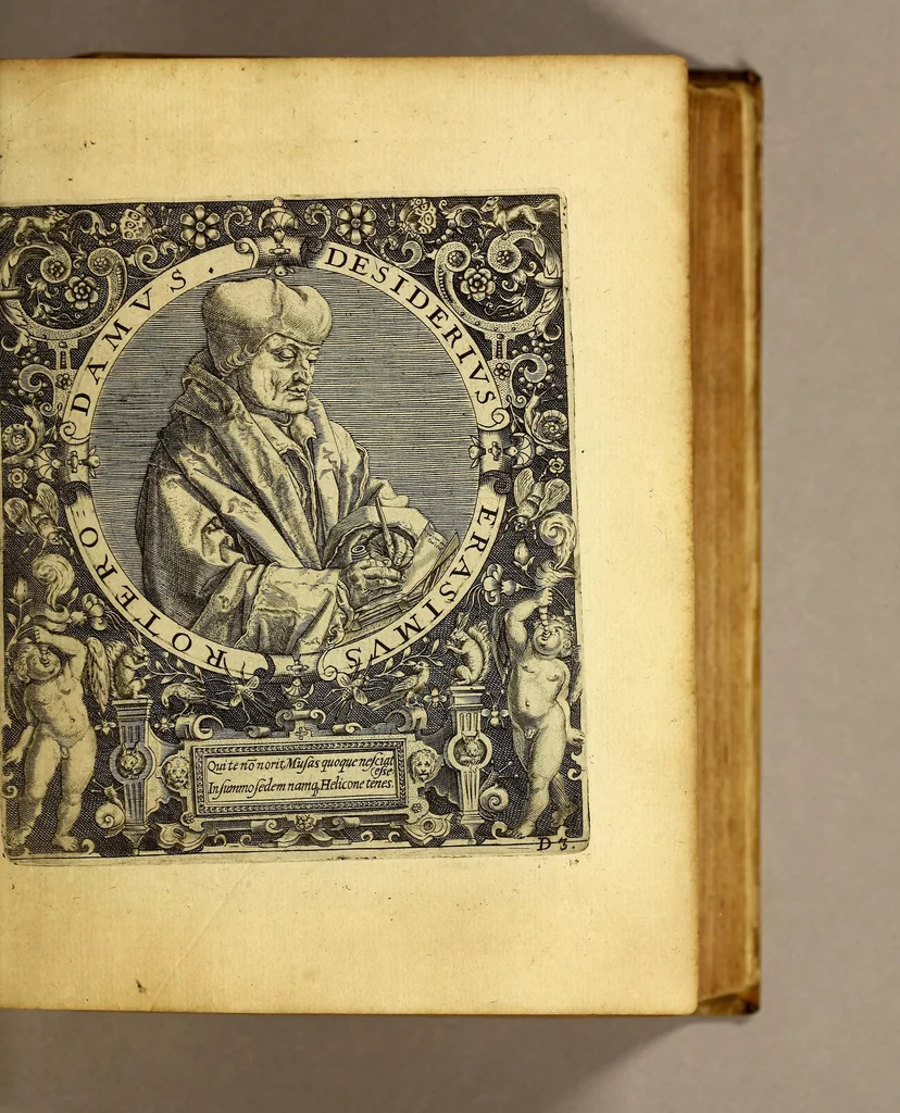An illustration from Bibliotheca, chalcographica illustrium virtute atque eruditione in tota Europa, clarissimorum virorum theologorum, jurisconsultorum, medicorum, historicorum, geographorum, politicorum, philosophorum, poetarum, musicorum, aliorumque., 1650, leaf 41