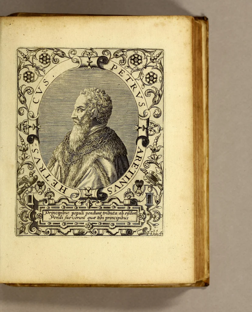 An illustration from Bibliotheca, chalcographica illustrium virtute atque eruditione in tota Europa, clarissimorum virorum theologorum, jurisconsultorum, medicorum, historicorum, geographorum, politicorum, philosophorum, poetarum, musicorum, aliorumque., 1650, leaf 443