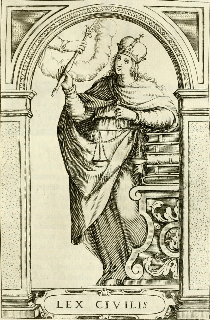 An illustration from Bibliothecae Alexandrinae icones symbolicae p. d. Christofori Giardae ... elogiis illustratae, 1626, leaf 66