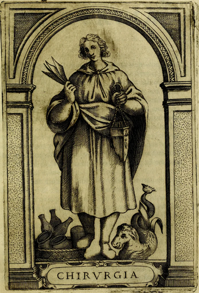 An illustration from Bibliothecae Alexandrinae icones symbolicae P.D. Christofori Giardae cler. reg. S. Pauli elogiis illustratae, 1628, leaf 108