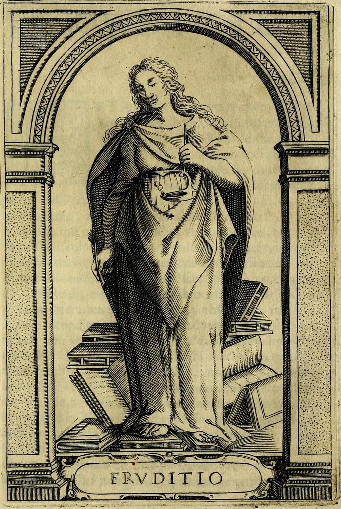 An illustration from Bibliothecae Alexandrinae icones symbolicae P.D. Christofori Giardae cler. reg. S. Pauli elogiis illustratae, 1628, leaf 200