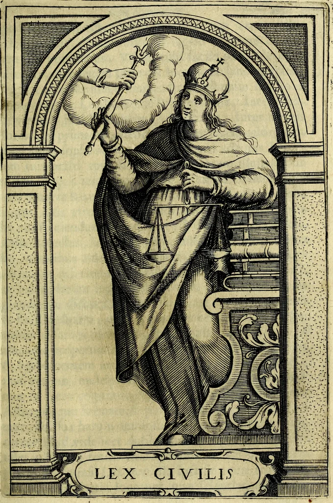 An illustration from Bibliothecae Alexandrinae icones symbolicae P.D. Christofori Giardae cler. reg. S. Pauli elogiis illustratae, 1628, leaf 66
