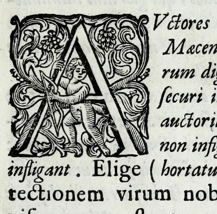 An illustration from Bibliotheca scriptorum Ordinis Minorum S. Francisci Capucinorum, 1691, leaf 9
