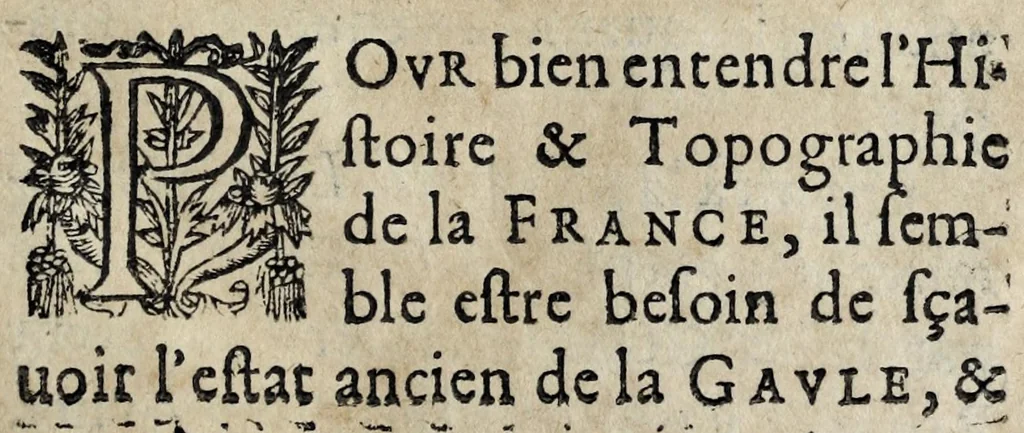 An illustration from Bibliothèque des autheurs qui ont escrit l'histoire et topographie de la France : diuisee en deux parties, felon l'ordre des temps & des matieres, 1627, leaf 13