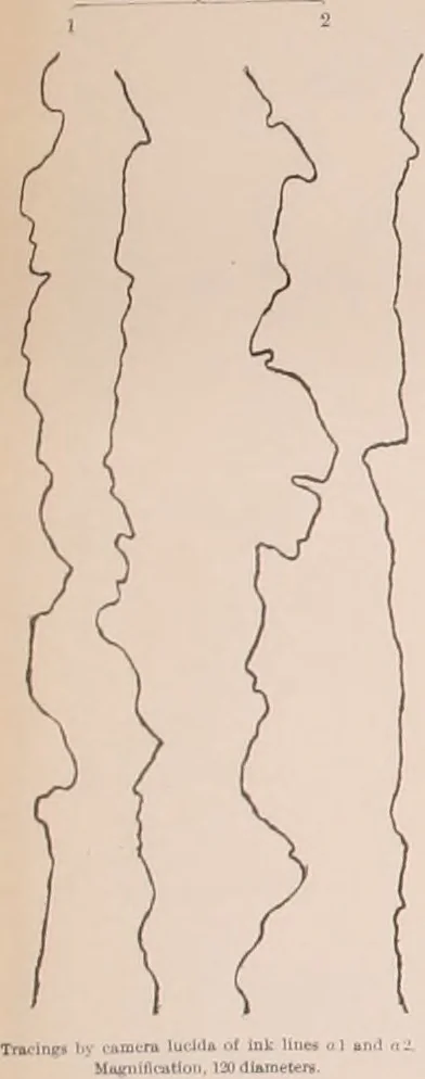 An illustration from Bibliotics; or, The study of documents; determination of the individual character of handwriting and detection of fraud and forgery. New methods of research, 1901, leaf 141