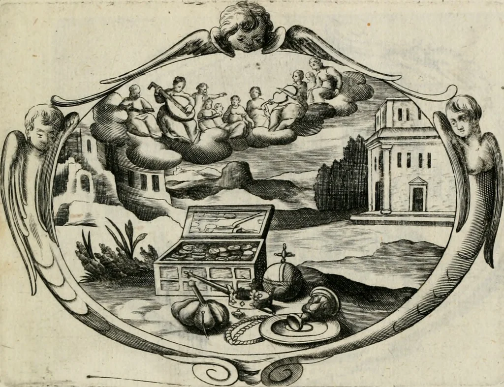 An illustration from Biblische Emblemata und Figuren : welche in den zweyen verneurten Stuben desz Hospitals zum heiligen Geist in Nürmberg allen Krancken zu sondern Trost anstatt der Schrifft sind vorgemalet worden. In Küpffer gestochen durch : Johanni Pfann .., 1626, leaf 24