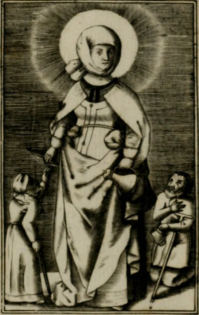 An illustration from Biblische Emblemata und Figuren : welche in den zweyen verneurten Stuben desz Hospitals zum heiligen Geist in Nürmberg allen Krancken zu sondern Trost anstatt der Schrifft sind vorgemalet worden. In Küpffer gestochen durch : Johanni Pfann .., 1626, leaf 44