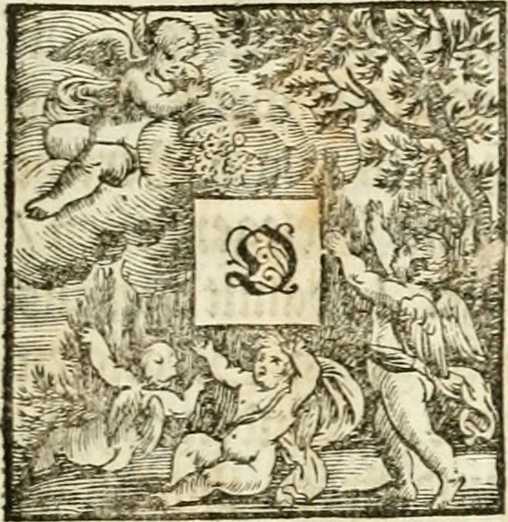 An illustration from Biblisches Engel- u[nd] Kunst Werck : alles das jenige, was in heiliger göttlicher Schrifft Altes und Neuen Testaments von den heiligen Engeln Gottes dero erscheinungen tersichtungen bottschaffte[n] u[nd] gesandschaffte[n], auf mancherley Art und Weise auss Göttlicher Verordnung zu finden ist ... : in zierlichen Kupffern, mit beijgefügten Teutschen Erklärungs und Andachts- Reimen vorstellend : mit Fleiss zusammen getragen, in Kupfer gestochen und verlegt, 1694, leaf 12