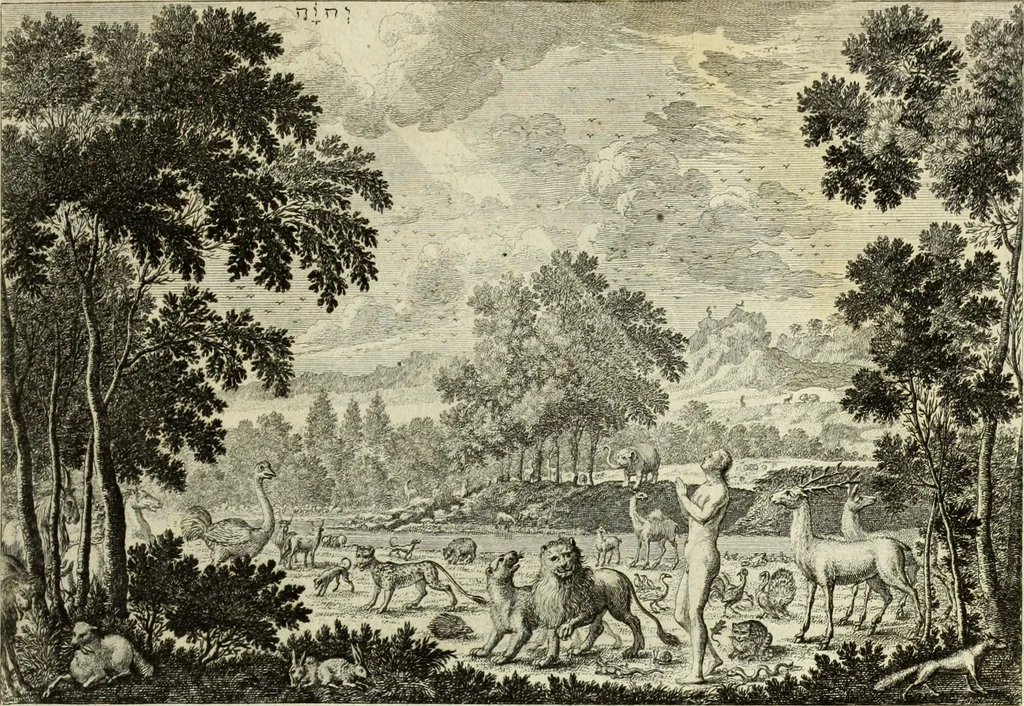An illustration from Biblisches Engel- u. Kunst Werck : alles das jenige, was in heiliger göttlicher Schrifft Altes und Neuen Testaments von den heiligen Engels Gottes ... zu finden ist ... in zierlichen Kupffern, mit beygefüngten teutschen Erklärungs und Andachs-Reimen vorstellend, 1705, leaf 14