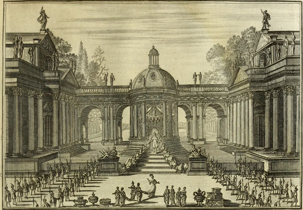 An illustration from Biblisches Engel- u. Kunst Werck : alles das jenige, was in heiliger göttlicher Schrifft Altes und Neuen Testaments von den heiligen Engels Gottes ... zu finden ist ... in zierlichen Kupffern, mit beygefüngten teutschen Erklärungs und Andachs-Reimen vorstellend, 1705, leaf 142