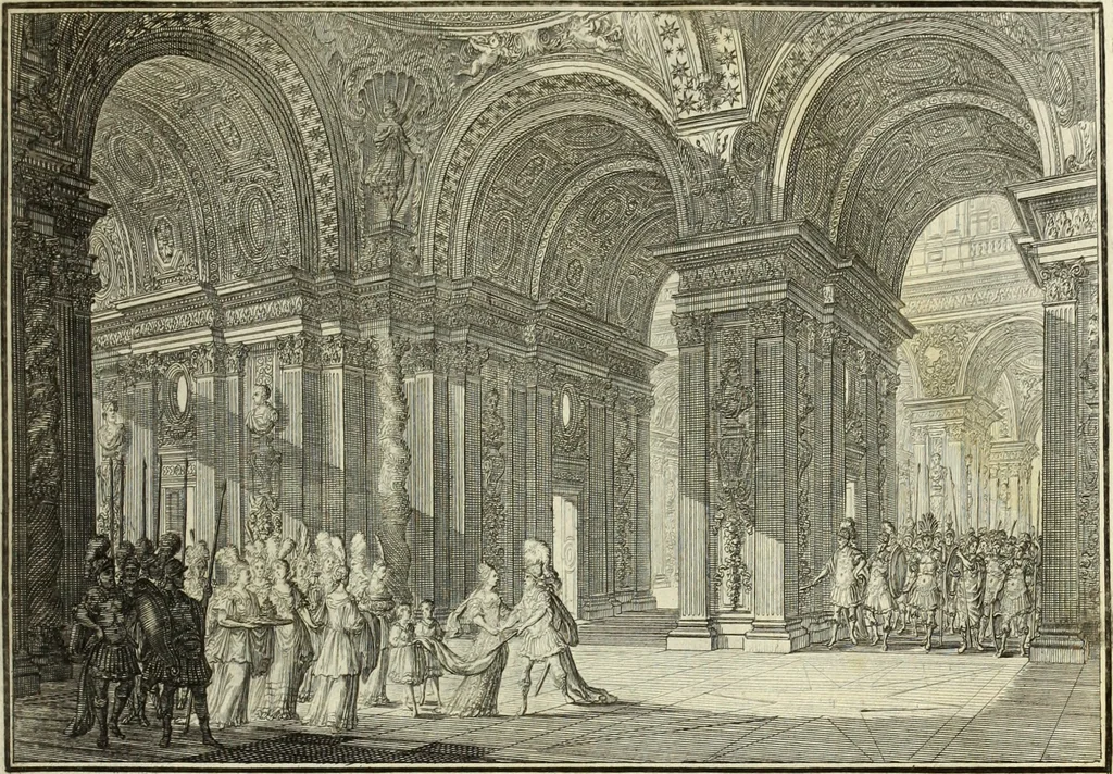An illustration from Biblisches Engel- u. Kunst Werck : alles das jenige, was in heiliger göttlicher Schrifft Altes und Neuen Testaments von den heiligen Engels Gottes ... zu finden ist ... in zierlichen Kupffern, mit beygefüngten teutschen Erklärungs und Andachs-Reimen vorstellend, 1705, leaf 146