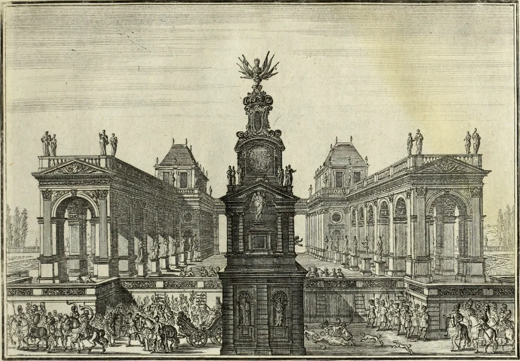 An illustration from Biblisches Engel- u. Kunst Werck : alles das jenige, was in heiliger göttlicher Schrifft Altes und Neuen Testaments von den heiligen Engels Gottes ... zu finden ist ... in zierlichen Kupffern, mit beygefüngten teutschen Erklärungs und Andachs-Reimen vorstellend, 1705, leaf 156
