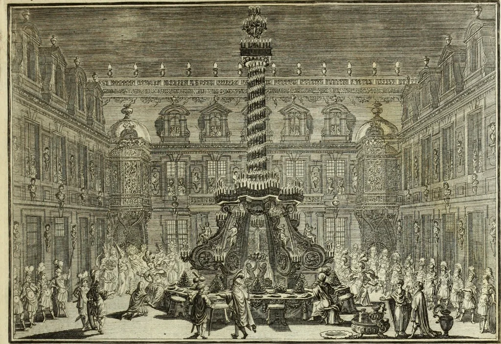 An illustration from Biblisches Engel- u. Kunst Werck : alles das jenige, was in heiliger göttlicher Schrifft Altes und Neuen Testaments von den heiligen Engels Gottes ... zu finden ist ... in zierlichen Kupffern, mit beygefüngten teutschen Erklärungs und Andachs-Reimen vorstellend, 1705, leaf 184