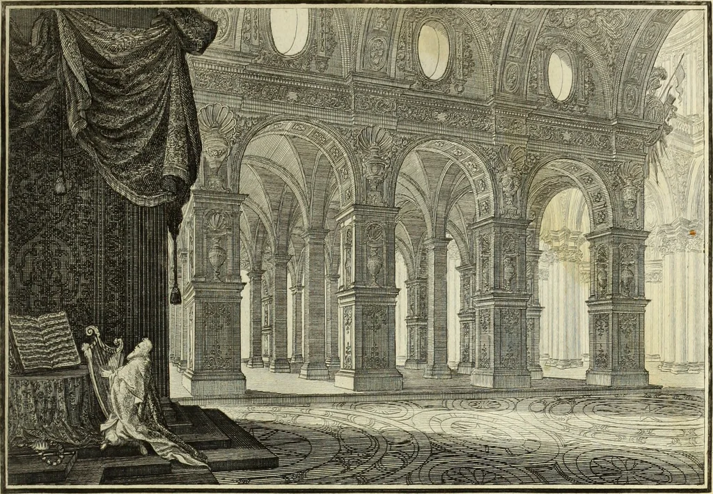 An illustration from Biblisches Engel- u. Kunst Werck : alles das jenige, was in heiliger göttlicher Schrifft Altes und Neuen Testaments von den heiligen Engels Gottes ... zu finden ist ... in zierlichen Kupffern, mit beygefüngten teutschen Erklärungs und Andachs-Reimen vorstellend, 1705, leaf 188