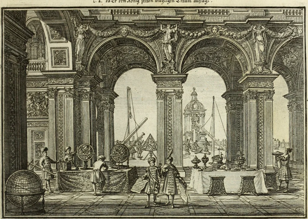An illustration from Biblisches Engel- u. Kunst Werck : alles das jenige, was in heiliger göttlicher Schrifft Altes und Neuen Testaments von den heiligen Engels Gottes ... zu finden ist ... in zierlichen Kupffern, mit beygefüngten teutschen Erklärungs und Andachs-Reimen vorstellend, 1705, leaf 202