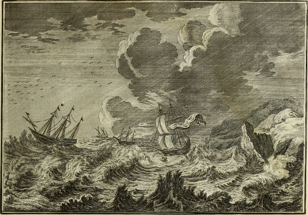 An illustration from Biblisches Engel- u. Kunst Werck : alles das jenige, was in heiliger göttlicher Schrifft Altes und Neuen Testaments von den heiligen Engels Gottes ... zu finden ist ... in zierlichen Kupffern, mit beygefüngten teutschen Erklärungs und Andachs-Reimen vorstellend, 1705, leaf 216