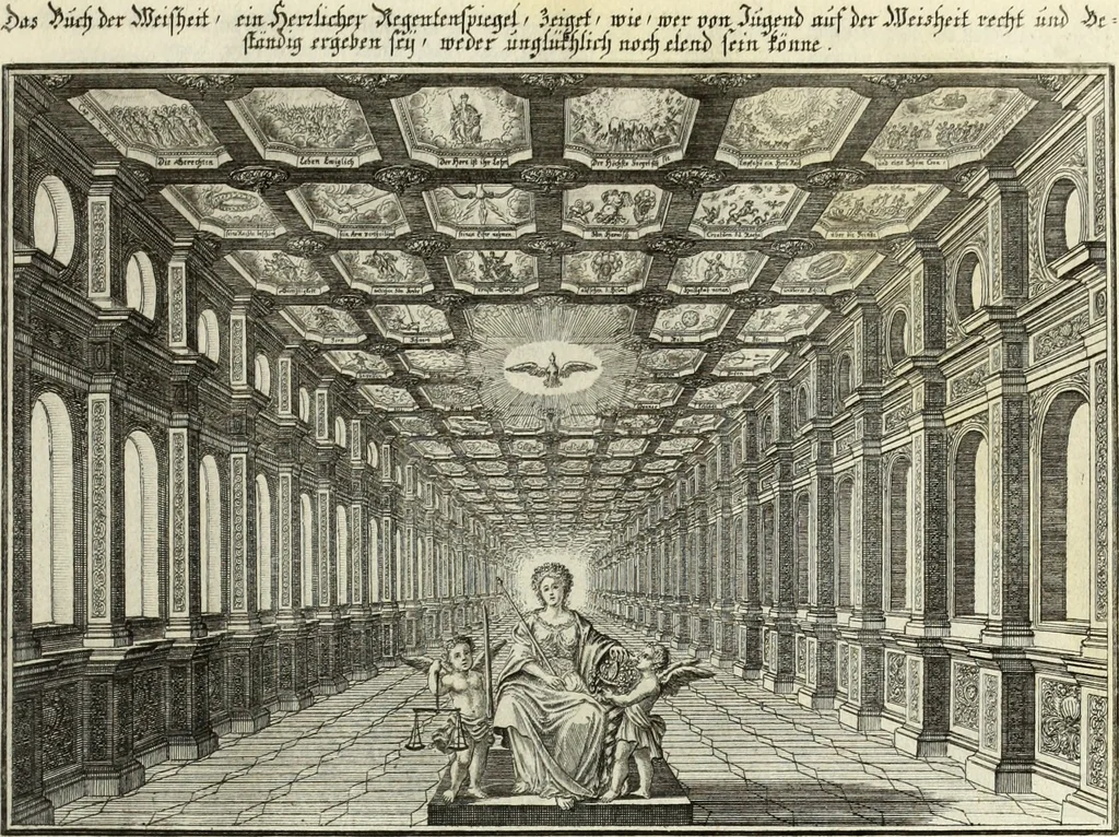 An illustration from Biblisches Engel- u. Kunst Werck : alles das jenige, was in heiliger göttlicher Schrifft Altes und Neuen Testaments von den heiligen Engels Gottes ... zu finden ist ... in zierlichen Kupffern, mit beygefüngten teutschen Erklärungs und Andachs-Reimen vorstellend, 1705, leaf 232