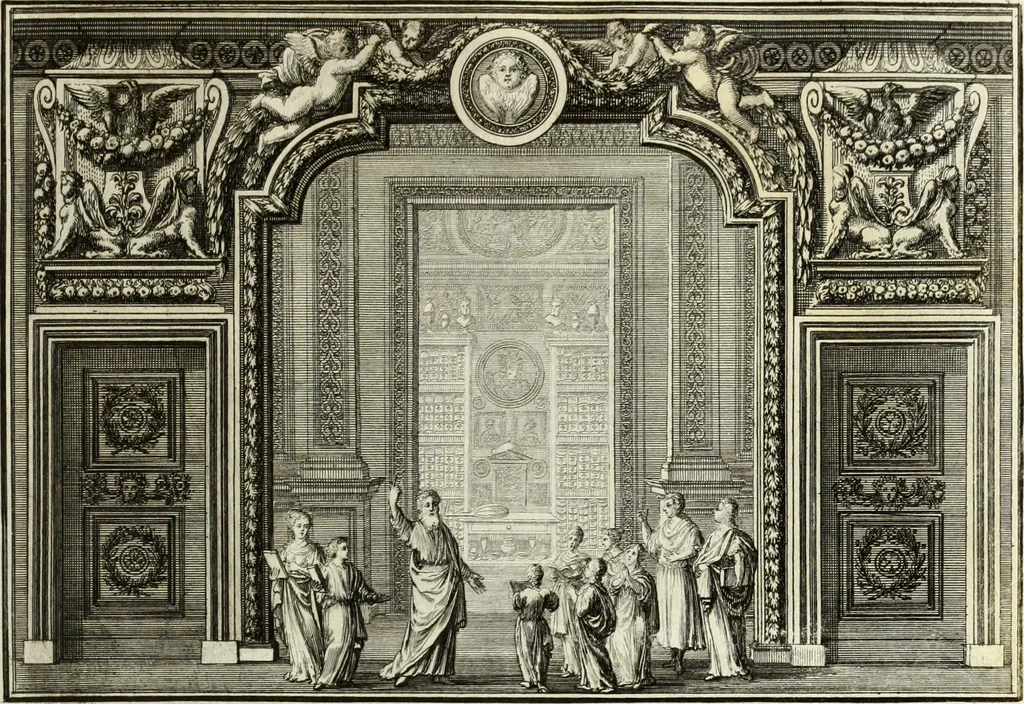 An illustration from Biblisches Engel- u. Kunst Werck : alles das jenige, was in heiliger göttlicher Schrifft Altes und Neuen Testaments von den heiligen Engels Gottes ... zu finden ist ... in zierlichen Kupffern, mit beygefüngten teutschen Erklärungs und Andachs-Reimen vorstellend, 1705, leaf 236