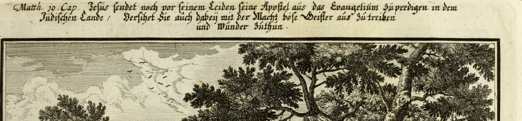 An illustration from Biblisches Engel- u. Kunst Werck : alles das jenige, was in heiliger göttlicher Schrifft Altes und Neuen Testaments von den heiligen Engels Gottes ... zu finden ist ... in zierlichen Kupffern, mit beygefüngten teutschen Erklärungs und Andachs-Reimen vorstellend, 1705, leaf 254