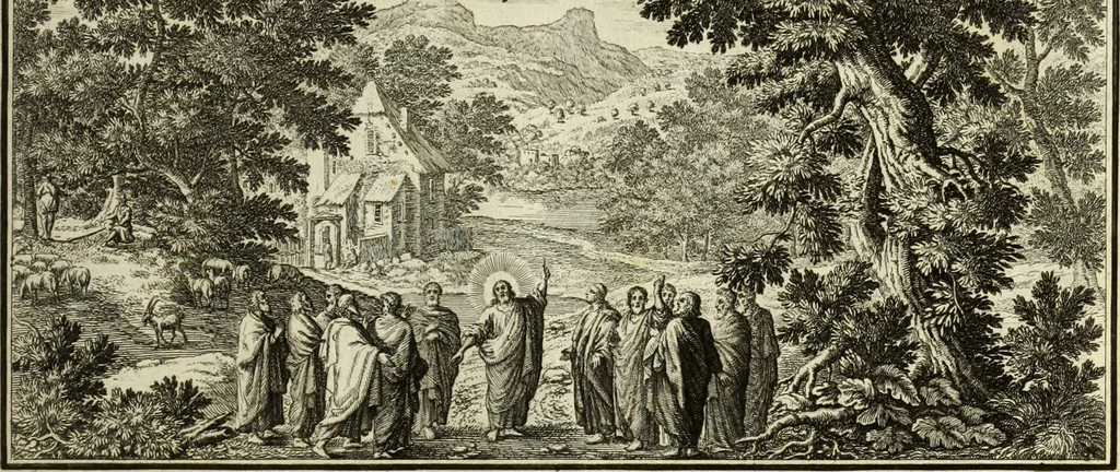 An illustration from Biblisches Engel- u. Kunst Werck : alles das jenige, was in heiliger göttlicher Schrifft Altes und Neuen Testaments von den heiligen Engels Gottes ... zu finden ist ... in zierlichen Kupffern, mit beygefüngten teutschen Erklärungs und Andachs-Reimen vorstellend, 1705, leaf 254