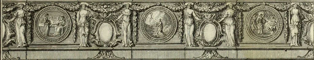 An illustration from Biblisches Engel- u. Kunst Werck : alles das jenige, was in heiliger göttlicher Schrifft Altes und Neuen Testaments von den heiligen Engels Gottes ... zu finden ist ... in zierlichen Kupffern, mit beygefüngten teutschen Erklärungs und Andachs-Reimen vorstellend, 1705, leaf 264
