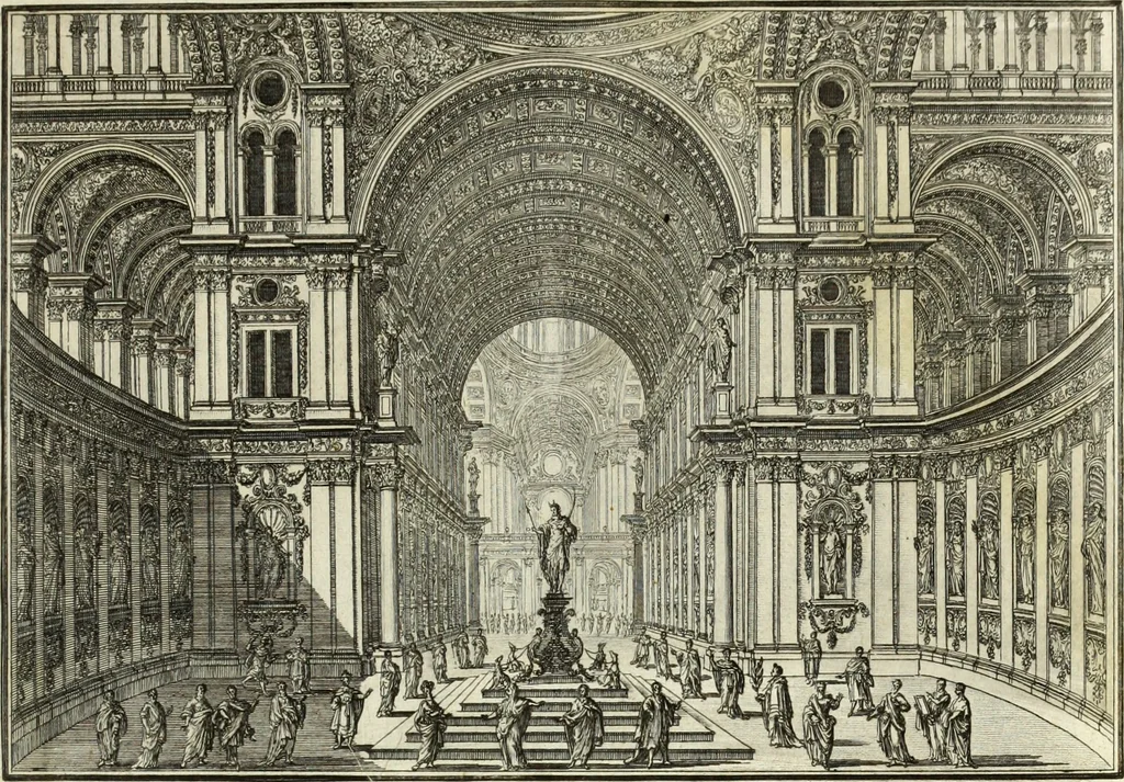 An illustration from Biblisches Engel- u. Kunst Werck : alles das jenige, was in heiliger göttlicher Schrifft Altes und Neuen Testaments von den heiligen Engels Gottes ... zu finden ist ... in zierlichen Kupffern, mit beygefüngten teutschen Erklärungs und Andachs-Reimen vorstellend, 1705, leaf 284