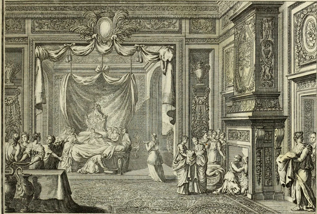 An illustration from Biblisches Engel- u. Kunst Werck : alles das jenige, was in heiliger göttlicher Schrifft Altes und Neuen Testaments von den heiligen Engels Gottes ... zu finden ist ... in zierlichen Kupffern, mit beygefüngten teutschen Erklärungs und Andachs-Reimen vorstellend, 1705, leaf 38
