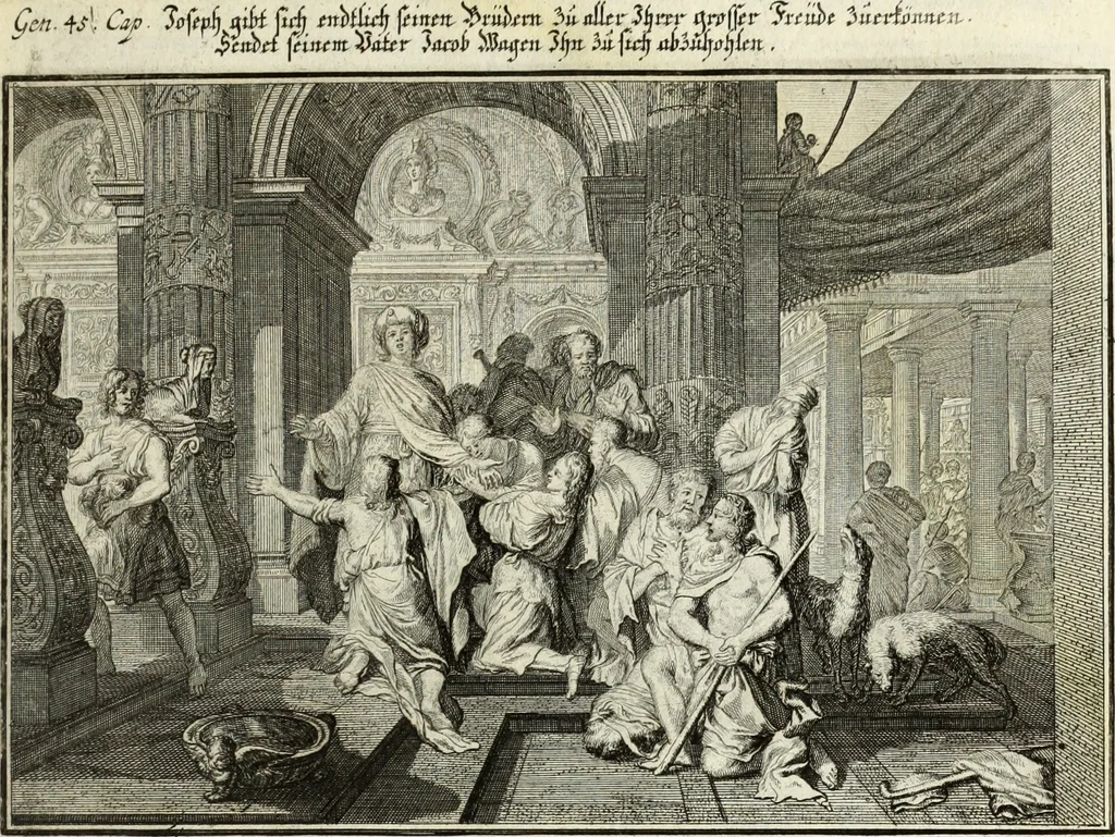 An illustration from Biblisches Engel- u. Kunst Werck : alles das jenige, was in heiliger göttlicher Schrifft Altes und Neuen Testaments von den heiligen Engels Gottes ... zu finden ist ... in zierlichen Kupffern, mit beygefüngten teutschen Erklärungs und Andachs-Reimen vorstellend, 1705, leaf 50