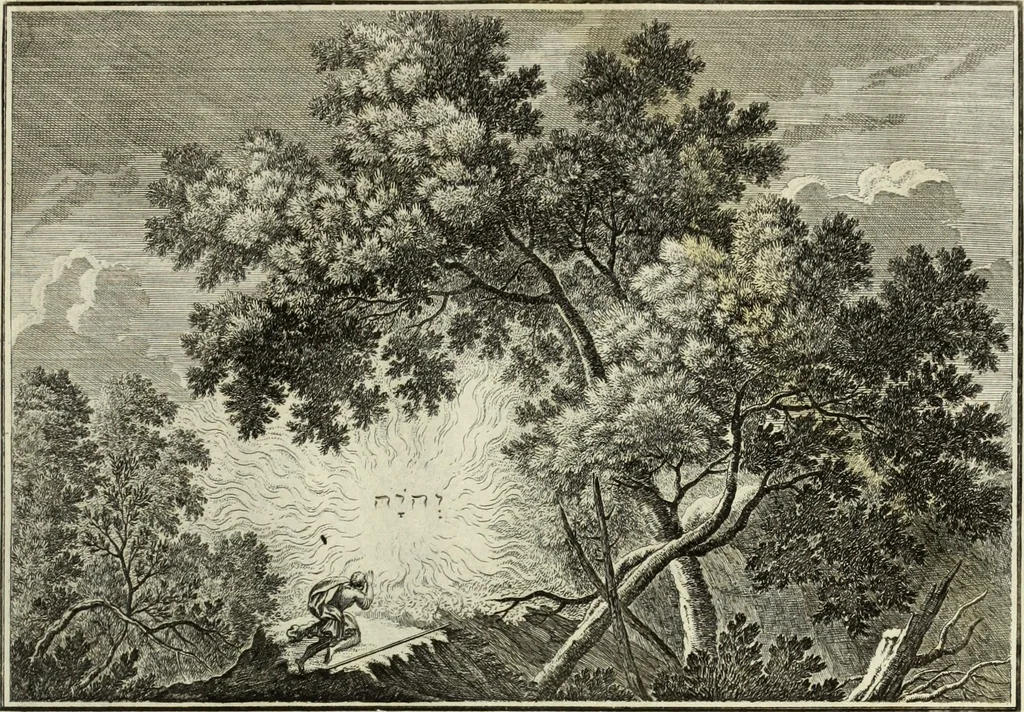 An illustration from Biblisches Engel- u. Kunst Werck : alles das jenige, was in heiliger göttlicher Schrifft Altes und Neuen Testaments von den heiligen Engels Gottes ... zu finden ist ... in zierlichen Kupffern, mit beygefüngten teutschen Erklärungs und Andachs-Reimen vorstellend, 1705, leaf 62