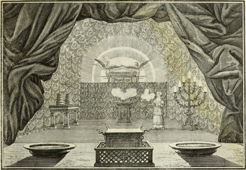 An illustration from Biblisches Engel- u. Kunst Werck : alles das jenige, was in heiliger göttlicher Schrifft Altes und Neuen Testaments von den heiligen Engels Gottes ... zu finden ist ... in zierlichen Kupffern, mit beygefüngten teutschen Erklärungs und Andachs-Reimen vorstellend, 1705, leaf 76