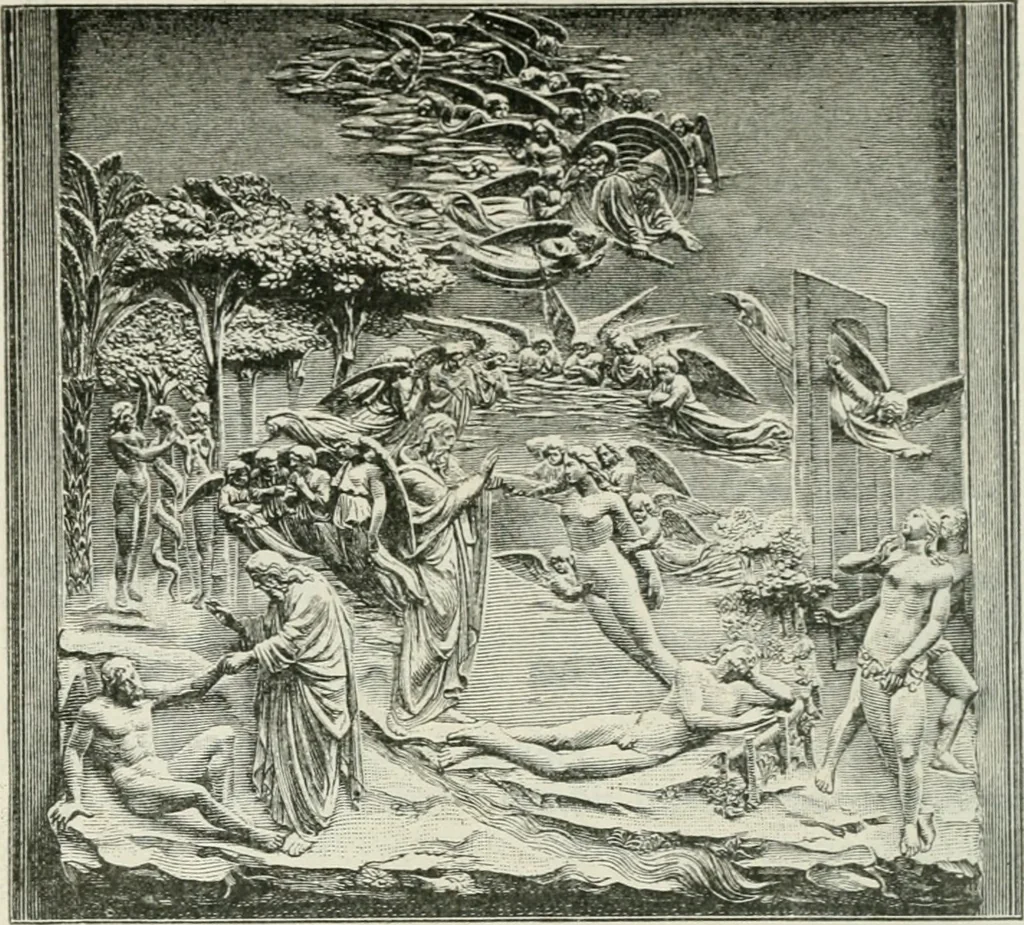 An illustration from Biblïne opovidannie pro sotvorennie svita v svitli nauky, 1918, leaf 49