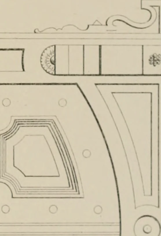An illustration from Bicknell's village builder. Elevations and plans for cottages, villas, suburban residences, farm houses [etc.] also exterior and interior details for public and private buildings, with approved forms of contracts and specifications. Containing fifty-five plates drawn to scale, 1872, leaf 142