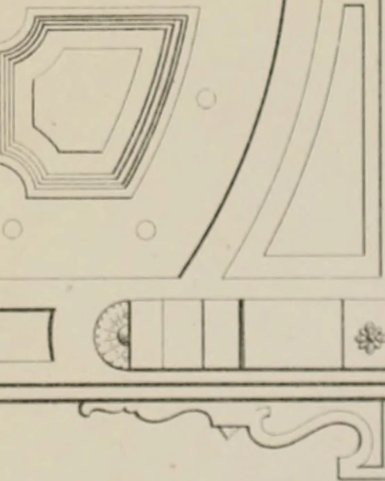 An illustration from Bicknell's village builder. Elevations and plans for cottages, villas, suburban residences, farm houses [etc.] also exterior and interior details for public and private buildings, with approved forms of contracts and specifications. Containing fifty-five plates drawn to scale, 1872, leaf 142