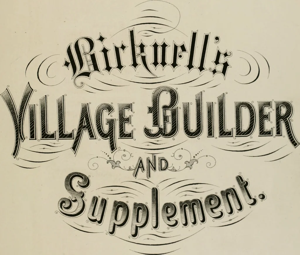 An illustration from Bicknell's village builder. Elevations and plans for cottages, villas, suburban residences, farm houses [etc.] also exterior and interior details for public and private buildings, with approved forms of contracts and specifications. Containing fifty-five plates drawn to scale, 1872, leaf 6